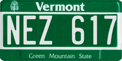 VT license plate NEZ617