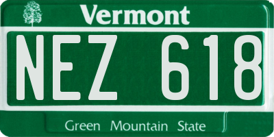 VT license plate NEZ618