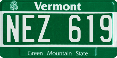 VT license plate NEZ619