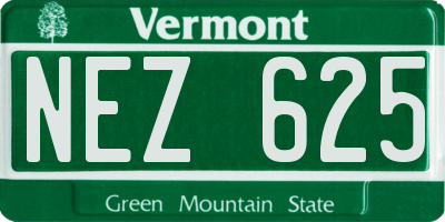 VT license plate NEZ625