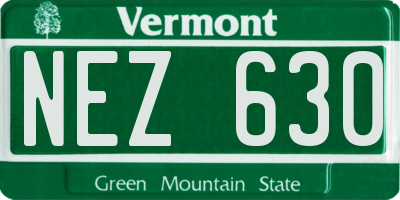 VT license plate NEZ630
