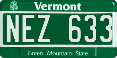 VT license plate NEZ633