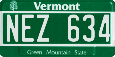 VT license plate NEZ634