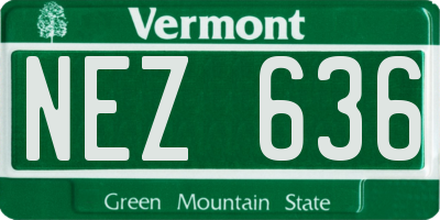 VT license plate NEZ636