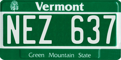 VT license plate NEZ637