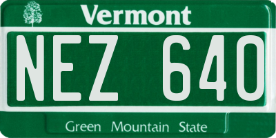 VT license plate NEZ640