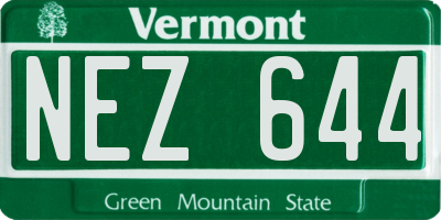 VT license plate NEZ644