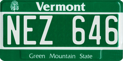 VT license plate NEZ646
