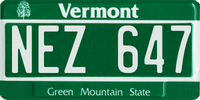 VT license plate NEZ647