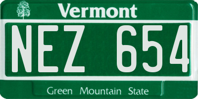 VT license plate NEZ654