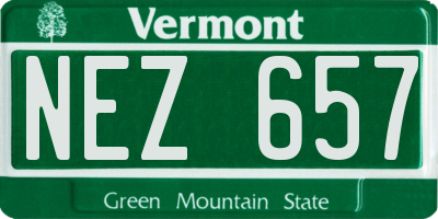 VT license plate NEZ657