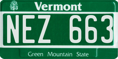VT license plate NEZ663