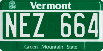VT license plate NEZ664