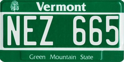 VT license plate NEZ665