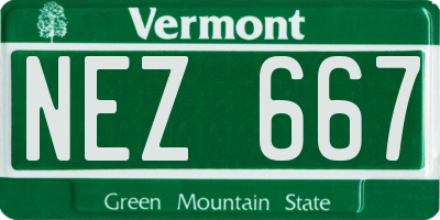VT license plate NEZ667