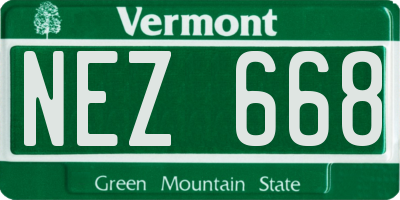 VT license plate NEZ668