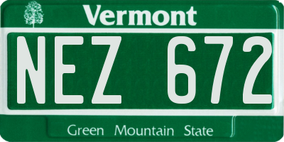 VT license plate NEZ672