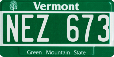 VT license plate NEZ673