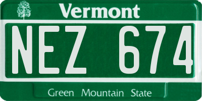 VT license plate NEZ674