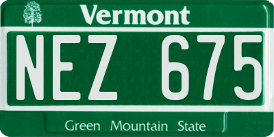 VT license plate NEZ675