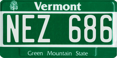 VT license plate NEZ686