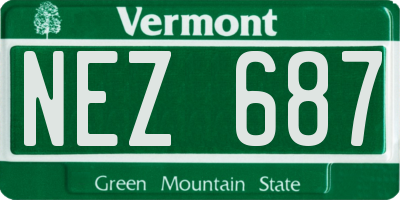 VT license plate NEZ687