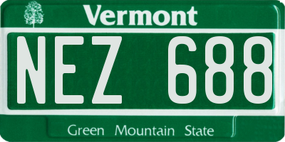 VT license plate NEZ688