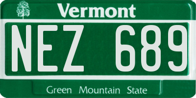 VT license plate NEZ689