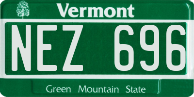 VT license plate NEZ696