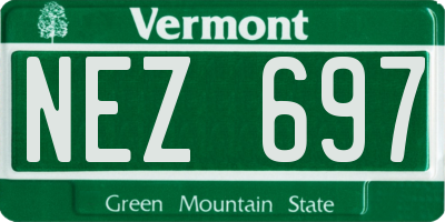 VT license plate NEZ697