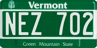 VT license plate NEZ702