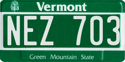 VT license plate NEZ703