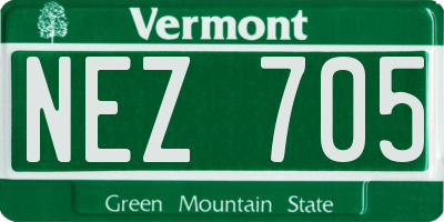 VT license plate NEZ705