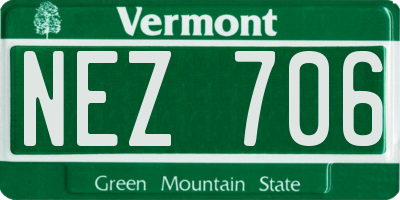 VT license plate NEZ706