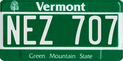 VT license plate NEZ707