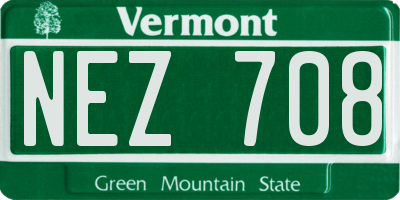 VT license plate NEZ708