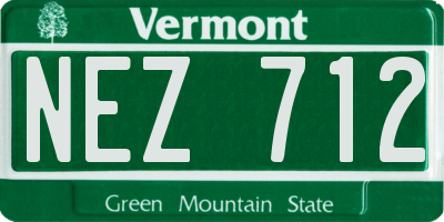 VT license plate NEZ712