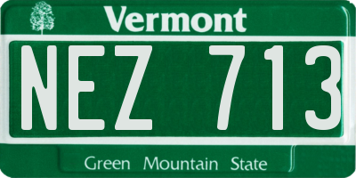 VT license plate NEZ713