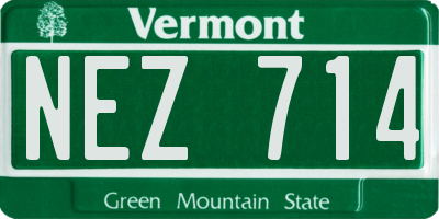 VT license plate NEZ714
