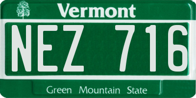 VT license plate NEZ716