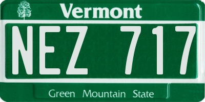 VT license plate NEZ717