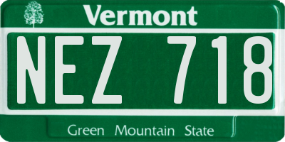 VT license plate NEZ718