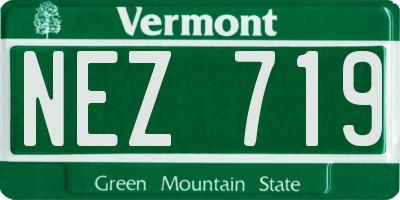 VT license plate NEZ719