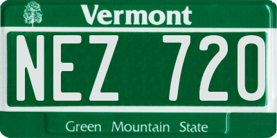 VT license plate NEZ720