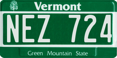 VT license plate NEZ724