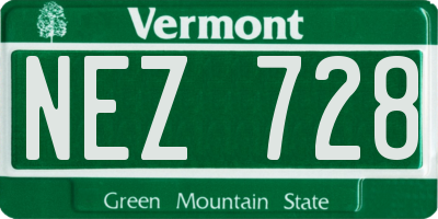 VT license plate NEZ728