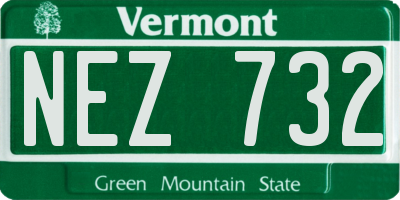 VT license plate NEZ732