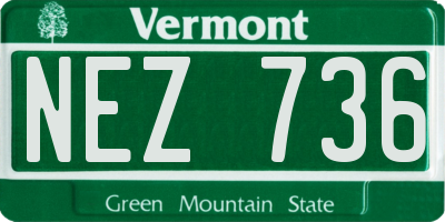 VT license plate NEZ736