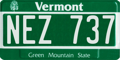 VT license plate NEZ737