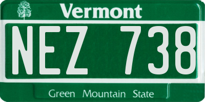 VT license plate NEZ738